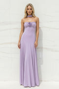 Strapless Gown With Flower in Lilac