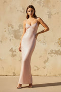 V Neck Sequins Maxi Dresses in Blush